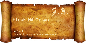 Fleck Márton névjegykártya