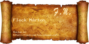 Fleck Márton névjegykártya