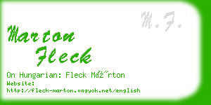 marton fleck business card